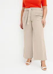 Pantaloni cropped con cinta comoda in puro cotone, bonprix