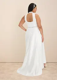 Abito da sposa in satin lucido con pizzo, bonprix