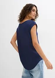 Maglia con fondo asimmetrico in misto viscosa fluente, bonprix