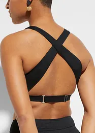 Bikini a bustier a costine (set 2 pezzi), bonprix