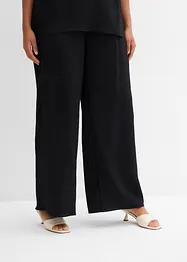 Pantaloni in misto viscosa crinkle strutturato, bonprix