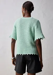 Maglione traforato in misto lino, bonprix
