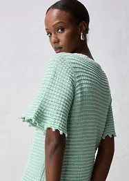 Maglione traforato in misto lino, bonprix