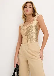 Body con paillettes, bonprix