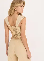 Body con paillettes, bonprix