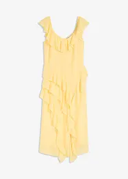 Abito di chiffon con spalline e volant, bonprix