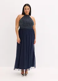 Abito lungo con ricami con perle, bonprix