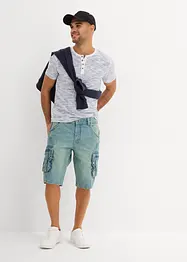 Maglia serafino a maniche corte in puro cotone, bonprix