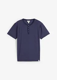 Maglia serafino a maniche corte in puro cotone, bonprix