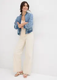 Jeans wide leg con cinta comoda, vita media, bonprix
