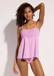 Tankini a fascia con lavorazione a punto smock (set 2 pezzi), bonprix