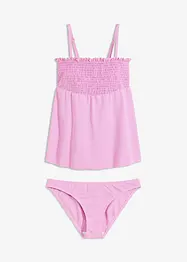 Tankini a fascia con lavorazione a punto smock (set 2 pezzi), bonprix