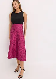 Abito midi con gonna in jacquard lucido, bonprix