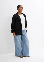 Blazer in misto viscosa crinkle strutturato, bonprix
