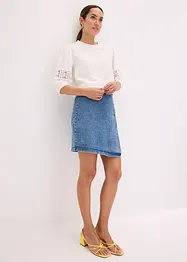 Blusa a maniche corte in misto lino, bonprix