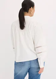 Camicetta in misto lino con inserto all'uncinetto, bonprix