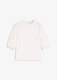 Blusa a maniche corte in misto lino, bonprix
