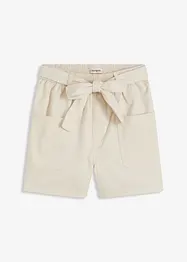 Shorts in twill con cintura da annodare, bonprix