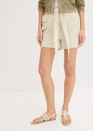 Shorts in twill con cintura da annodare, bonprix