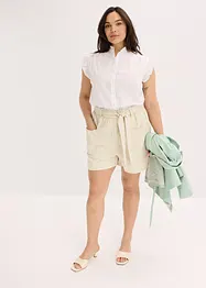 Shorts in twill con cintura da annodare, bonprix