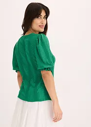 Maglia traforata con volant, bonprix
