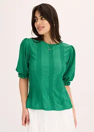 Maglia traforata con volant, bonprix