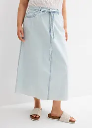 Gonna midi in jeans super soft, vita media, bonprix