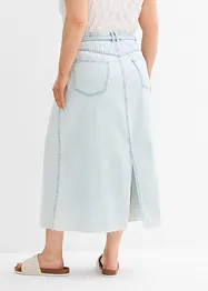 Gonna midi in jeans super soft, vita media, bonprix