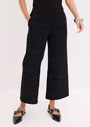 Pantaloni culotte con ricami traforati, bonprix