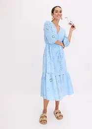Abito midi con ricami traforati, bonprix