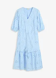 Abito midi con ricami traforati, bonprix