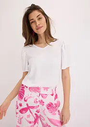 Maglia in crêpe strutturato con maniche ad aletta, bonprix