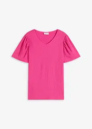Maglia in crêpe strutturato con maniche ad aletta, bonprix