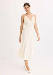 Abito lungo in satin fluente, bonprix