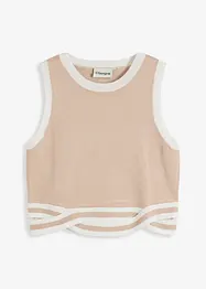 Top di  maglia cropped con motivo a intreccio sull'orlo, bonprix