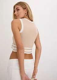 Top di  maglia cropped con motivo a intreccio sull'orlo, bonprix