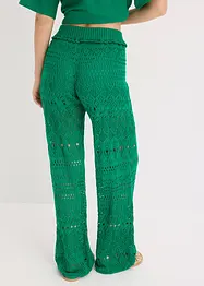Pantaloni con elastico in vita in maglia traforata, bonprix