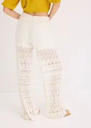 Pantaloni con elastico in vita in maglia traforata, bonprix