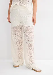Pantaloni con elastico in vita in maglia traforata, bonprix