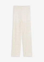 Pantaloni con elastico in vita in maglia traforata, bonprix