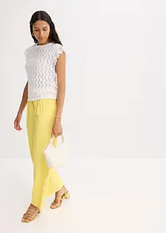 Top in maglia effetto uncinetto con pizzo, bonprix
