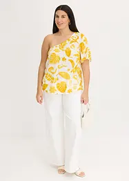 Blusa monospalla in viscosa operata, bonprix