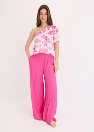 Blusa monospalla in viscosa operata, bonprix