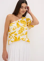Blusa monospalla in viscosa operata, bonprix
