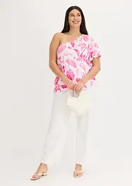 Blusa monospalla in viscosa operata, bonprix