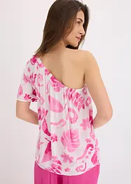 Blusa monospalla in viscosa operata, bonprix
