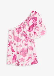 Blusa monospalla in viscosa operata, bonprix