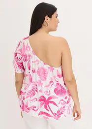 Blusa monospalla in viscosa operata, bonprix