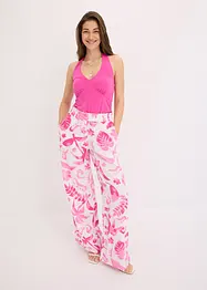 Pantaloni larghi fantasia in viscosa operata, bonprix