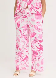 Pantaloni larghi fantasia in viscosa operata, bonprix